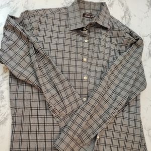 Michael Kors Men's Long Sleeve Plaid Dress Shirt 17 34/35
